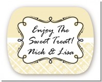 Modern Thatch Cream - Personalized Everyday Party Rounded Corner Stickers