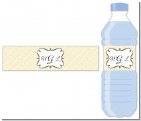 Modern Thatch Cream - Personalized Everyday Party Water Bottle Labels