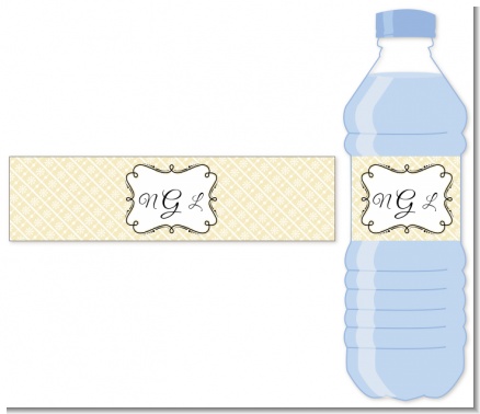 Modern Thatch Cream - Personalized Everyday Party Water Bottle Labels