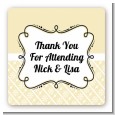 Modern Thatch Cream - Personalized Everyday Party Square Sticker Labels thumbnail