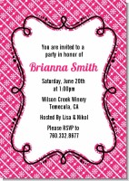 Modern Thatch Fuschia - Personalized Everyday Party Invitations