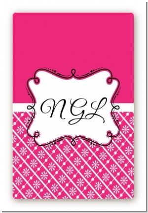 Modern Thatch Fuschia - Personalized Everyday Party Large Rectangle Sticker/Labels