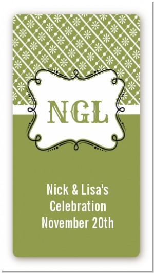 Modern Thatch Green - Personalized Everyday Party Rectangle Sticker/Labels