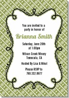 Modern Thatch Green - Personalized Everyday Party Invitations