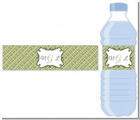 Modern Thatch Green - Personalized Everyday Party Water Bottle Labels