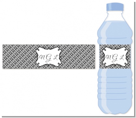 Modern Thatch Grey - Personalized Everyday Party Water Bottle Labels