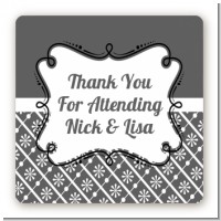 Modern Thatch Grey - Personalized Everyday Party Square Sticker Labels