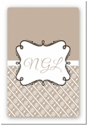Modern Thatch Latte - Personalized Everyday Party Large Rectangle Sticker/Labels
