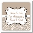 Modern Thatch Latte - Personalized Everyday Party Square Sticker Labels thumbnail