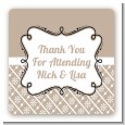 Modern Thatch Latte - Personalized Everyday Party Square Sticker Labels thumbnail