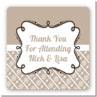 Modern Thatch Latte - Personalized Everyday Party Square Sticker Labels