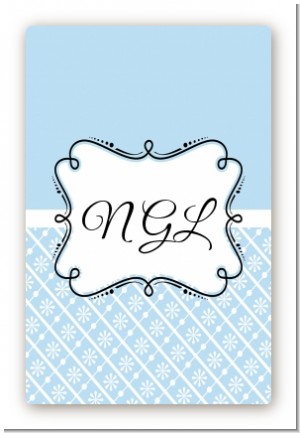 Modern Thatch Light Blue - Personalized Everyday Party Large Rectangle Sticker/Labels