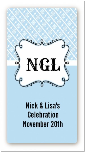 Modern Thatch Light Blue - Personalized Everyday Party Rectangle Sticker/Labels