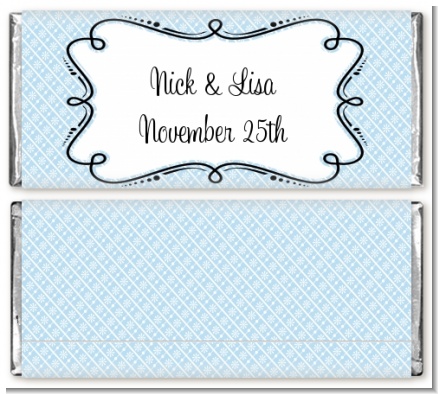 Modern Thatch Light Blue - Personalized Everyday Party Candy Bar Wrappers