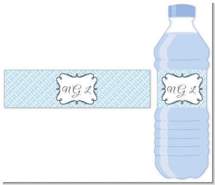 Modern Thatch Light Blue - Personalized Everyday Party Water Bottle Labels