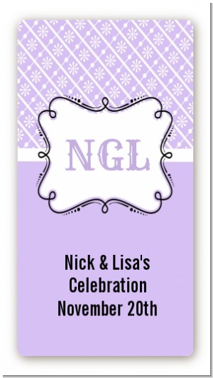 Modern Thatch Lilac - Personalized Everyday Party Rectangle Sticker/Labels