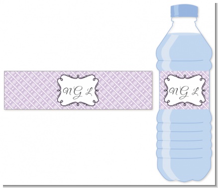 Modern Thatch Lilac - Personalized Everyday Party Water Bottle Labels