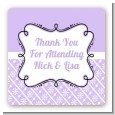 Modern Thatch Lilac - Personalized Everyday Party Square Sticker Labels thumbnail