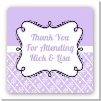 Modern Thatch Lilac - Personalized Everyday Party Square Sticker Labels