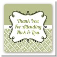 Modern Thatch Olive - Personalized Everyday Party Square Sticker Labels thumbnail