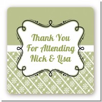 Modern Thatch Olive - Personalized Everyday Party Square Sticker Labels