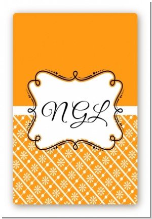 Modern Thatch Orange - Personalized Everyday Party Large Rectangle Sticker/Labels