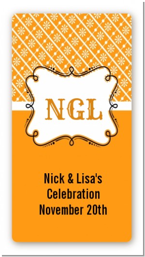 Modern Thatch Orange - Personalized Everyday Party Rectangle Sticker/Labels