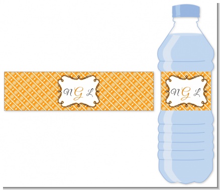 Modern Thatch Orange - Personalized Everyday Party Water Bottle Labels