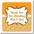 Modern Thatch Orange - Personalized Everyday Party Square Sticker Labels thumbnail