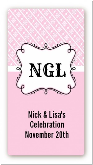 Modern Thatch Pink - Personalized Everyday Party Rectangle Sticker/Labels