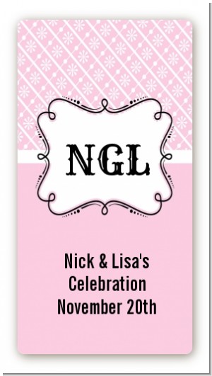 Modern Thatch Pink - Personalized Everyday Party Rectangle Sticker/Labels