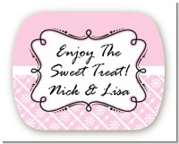 Modern Thatch Pink - Personalized Everyday Party Rounded Corner Stickers