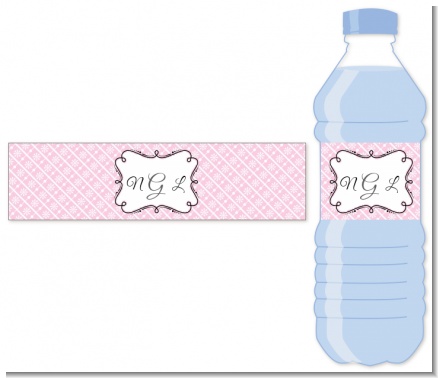 Modern Thatch Pink - Personalized Everyday Party Water Bottle Labels