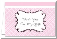 Modern Thatch Pink - Personalized Everyday Party Thank You Cards