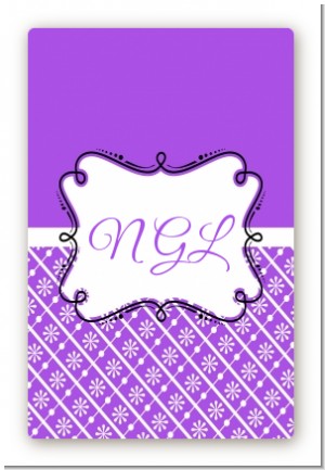 Modern Thatch Purple - Personalized Everyday Party Large Rectangle Sticker/Labels