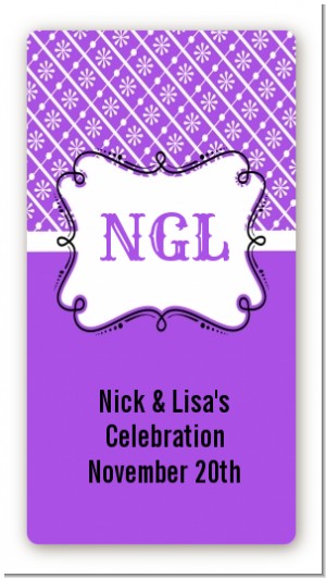 Modern Thatch Purple - Personalized Everyday Party Rectangle Sticker/Labels