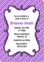 Modern Thatch Purple - Personalized Everyday Party Invitations