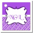 Modern Thatch Purple - Personalized Everyday Party Card Stock Favor Tags thumbnail