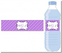 Modern Thatch Purple - Personalized Everyday Party Water Bottle Labels