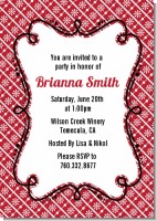 Modern Thatch Red - Personalized Everyday Party Invitations