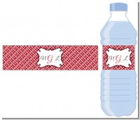 Modern Thatch Red - Personalized Everyday Party Water Bottle Labels