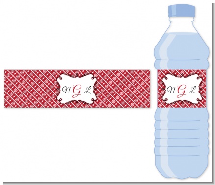 Modern Thatch Red - Personalized Everyday Party Water Bottle Labels
