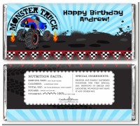 Monster Truck - Personalized Birthday Party Candy Bar Wrappers