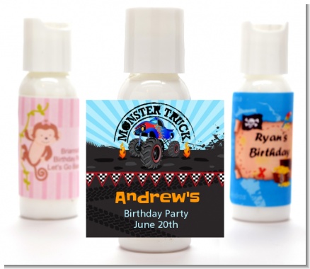 Monster Truck - Personalized Birthday Party Lotion Favors