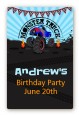 Monster Truck - Custom Large Rectangle Birthday Party Sticker/Labels thumbnail