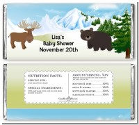 Moose and Bear - Personalized Baby Shower Candy Bar Wrappers