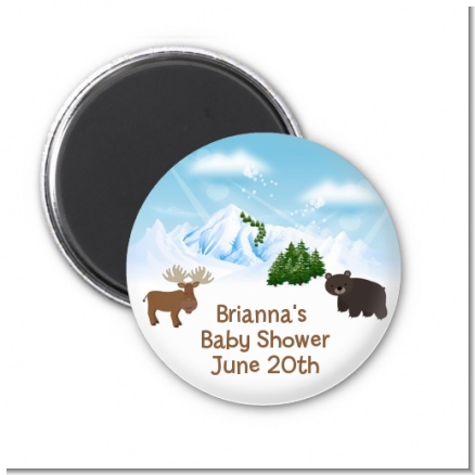 Moose and Bear - Personalized Baby Shower Magnet Favors