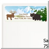 Moose and Bear - Baby Shower Return Address Labels