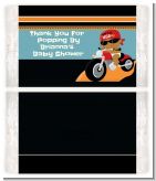 Motorcycle African American Baby Boy - Personalized Popcorn Wrapper Baby Shower Favors