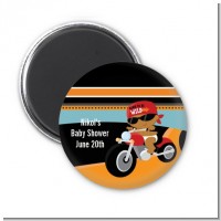 Motorcycle African American Baby Boy - Personalized Baby Shower Magnet Favors